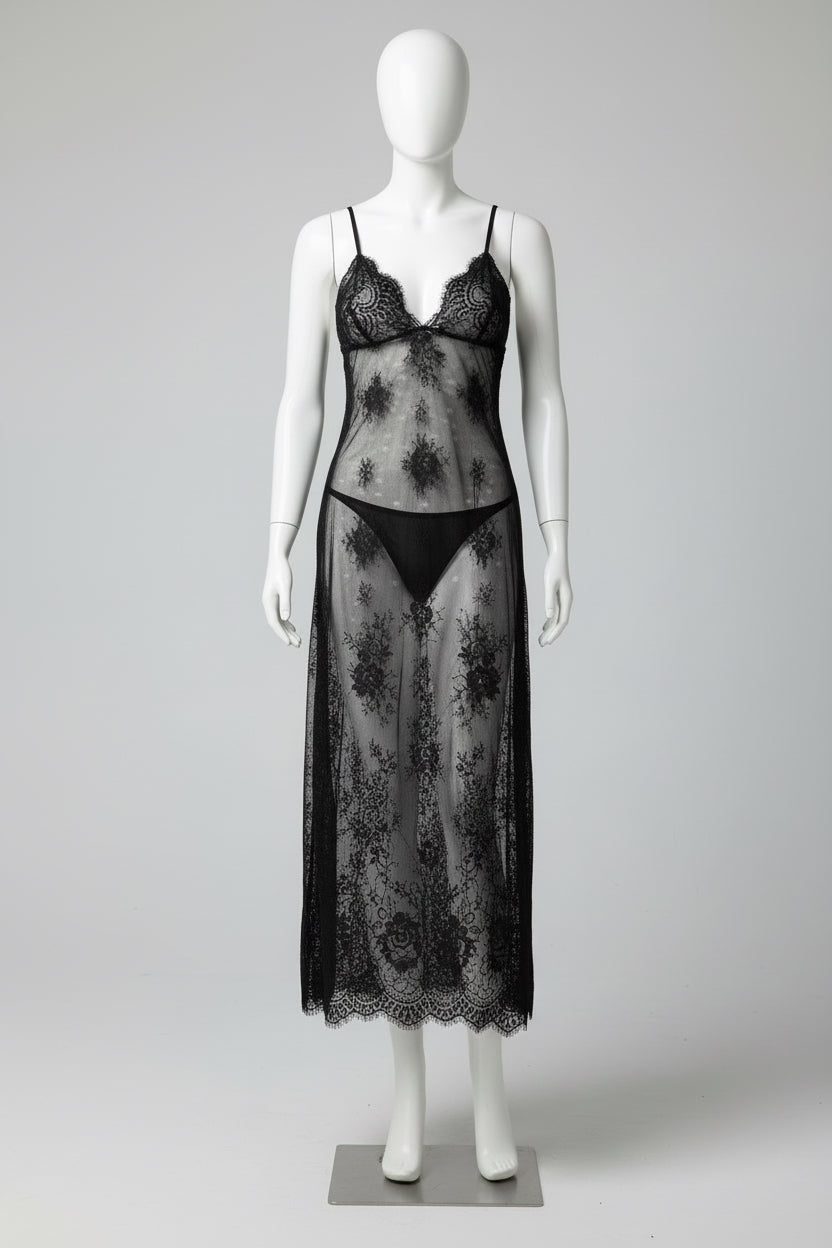 Robe longue dentelle