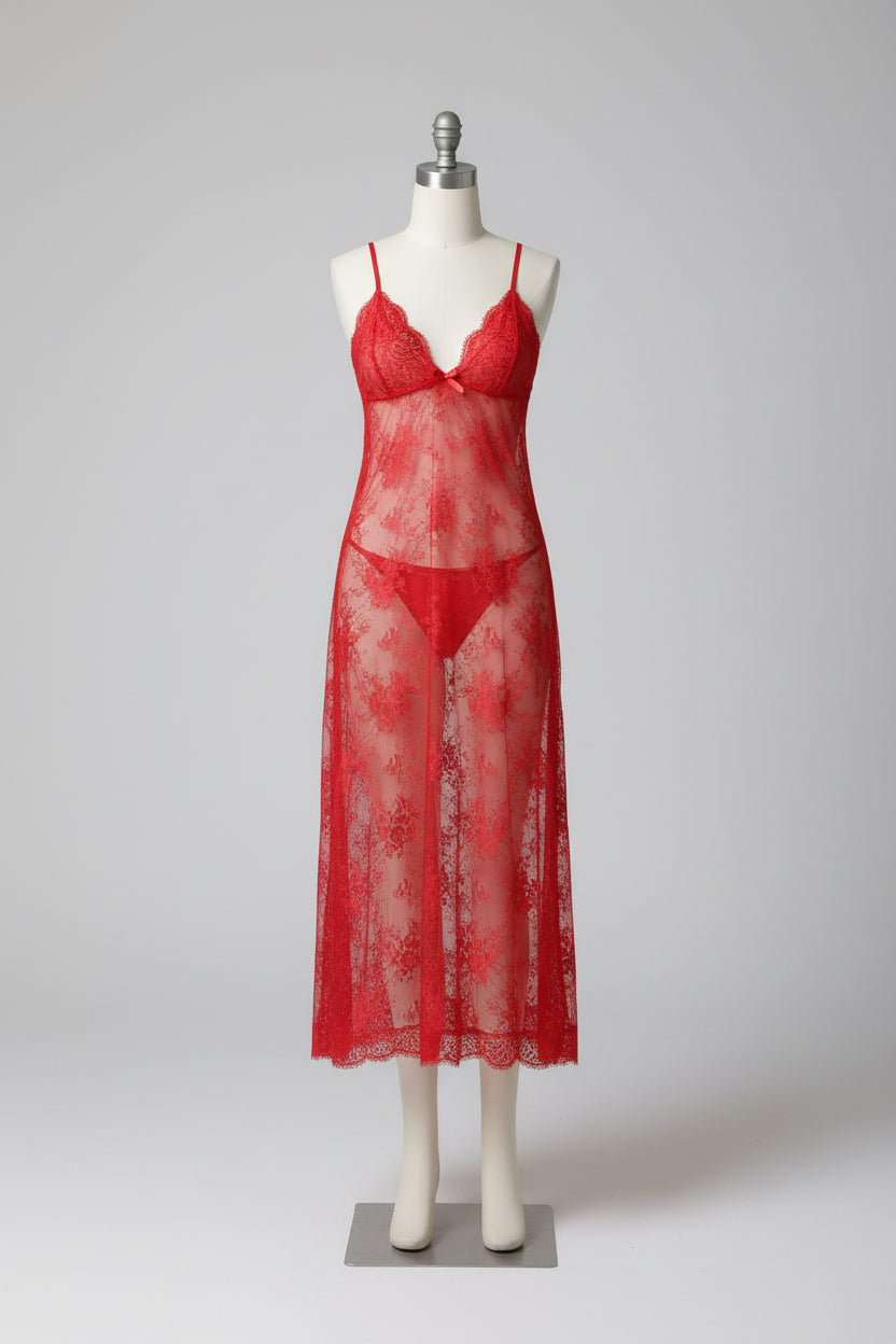 Robe longue dentelle