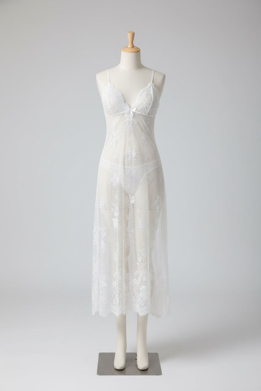 Robe longue dentelle
