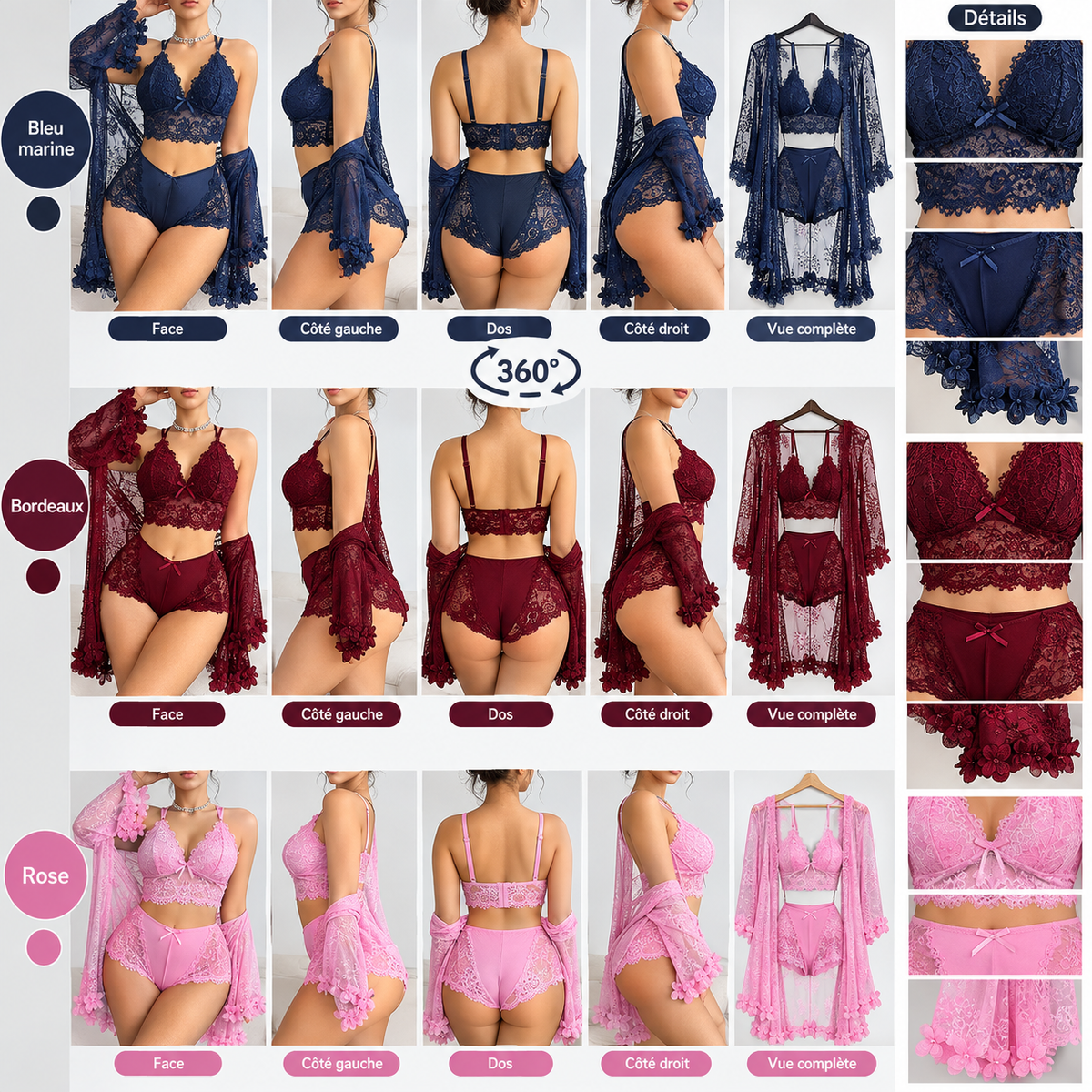 Ensemble dentelle 3pcs
