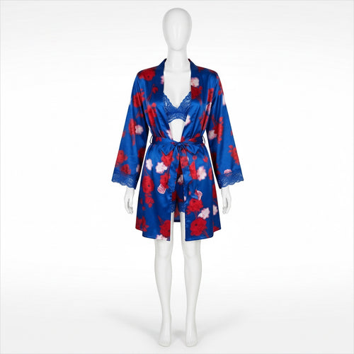 Ensemble Kimono Satin Fleuri