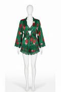 Ensemble Kimono Satin Fleuri